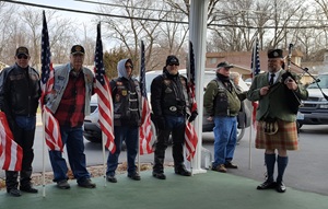 Funeral bagpiper in the Ozarks