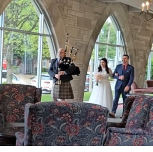 Hire a bagpiper for your wedding in the Ozarks